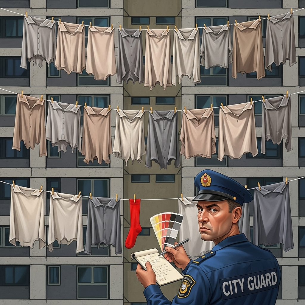 Tęczowa rewolucja na sznurkach? Gmina Wielkie Bielany wprowadza 'Paletę Zgody Narodowej' dla suszonego prania. Pod lupą prawa