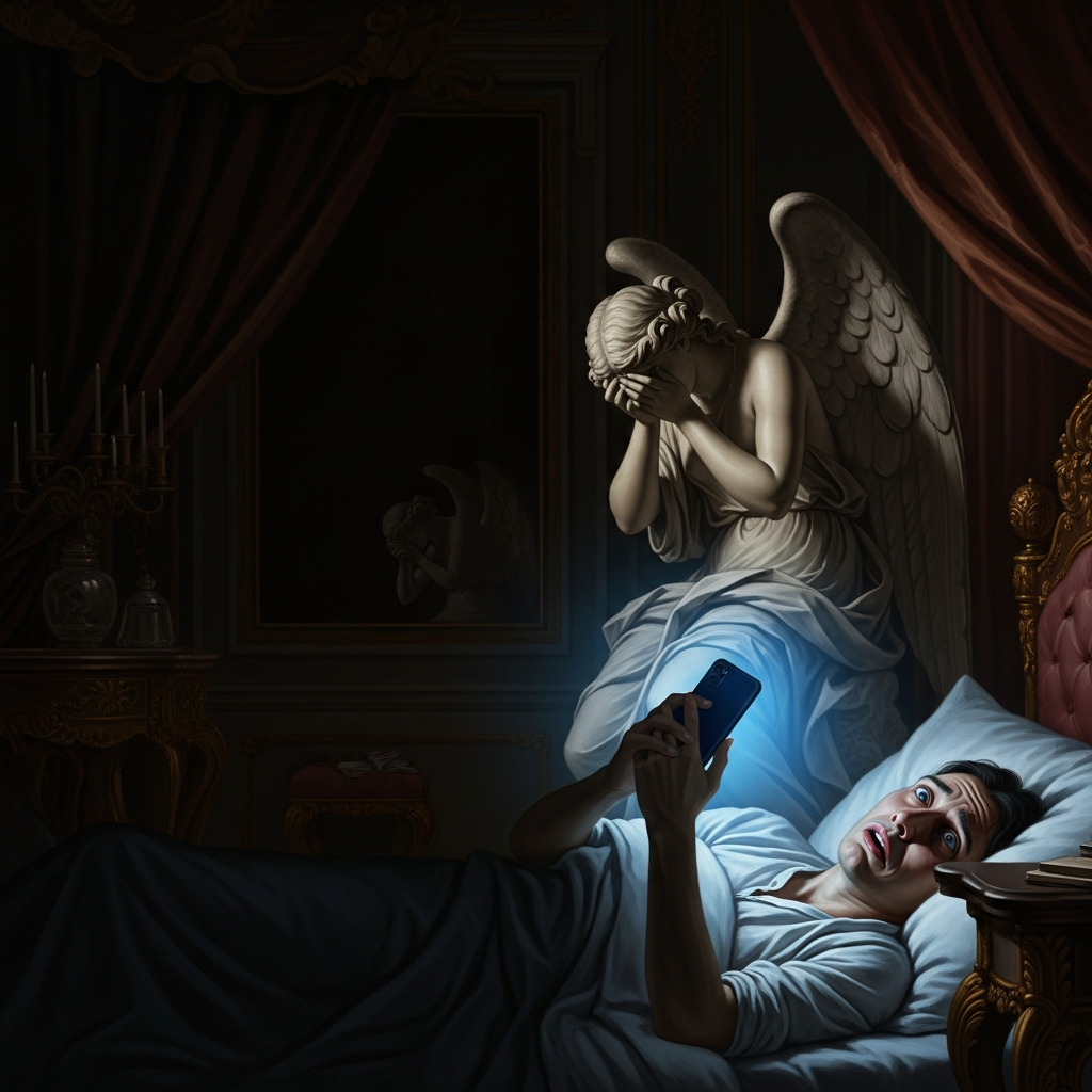 Syndrom Nokturnalnej Pustki Komunikacyjnej (SNPK): Gdy Brak "Dobranoc" Zwiastuje Apokalipsę Związku. Czy To Koniec Ery Przyzwoitości?