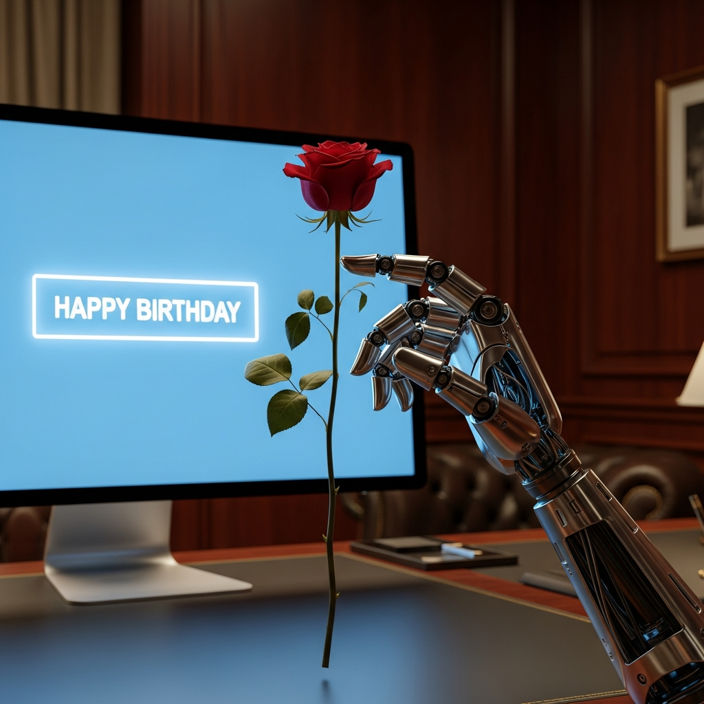 Syndrom Maszynowej Gratulacji (SMG): Czy Automatyzacja Życzeń to Ostateczny Akt Duchowego Leniwstwa?